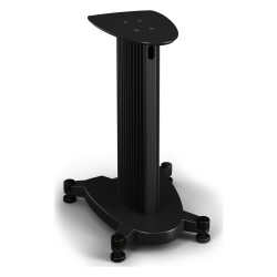 DALI EPIKORE STAND, vista trasera de tres cuartos con la salida del paso de cable
