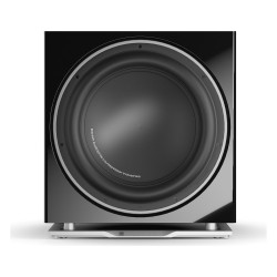 DALI SUB K-14 F, vista frontal con el woofer de 14″, negro