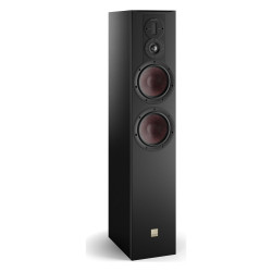 DALI Opticon 6 mk2, vista de tres cuartos sin rejilla, negro