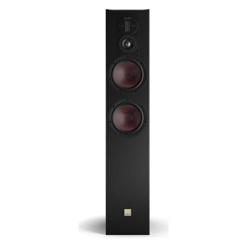 DALI Opticon 6 mk2, vista frontal sin rejilla, negro