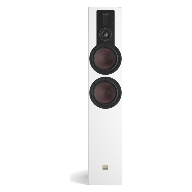 DALI Opticon 6 mk2, vista frontal sin rejilla, blanco