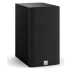 DALI Opticon 2 mk2, vista de tres cuartos con rejilla, negro