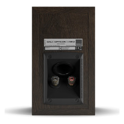 DALI Opticon 1 mk2, vista trasera, roble tabaco