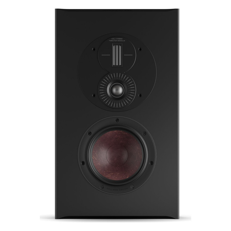 DALI Opticon LCR mk2, vista frontal sin rejilla, negro