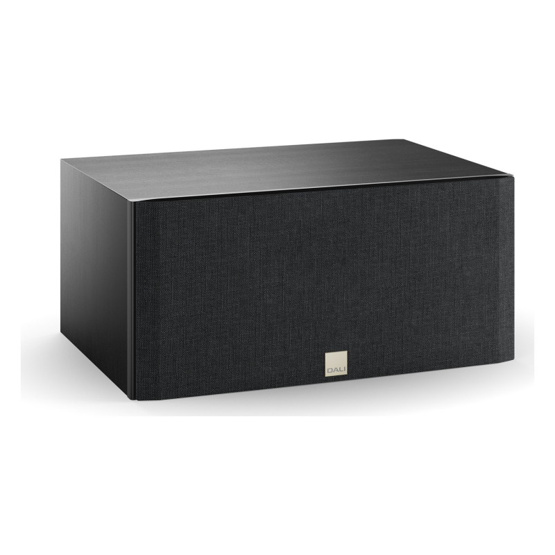 DALI Opticon VOKAL mk2, vista de tres cuartos con rejilla, negro