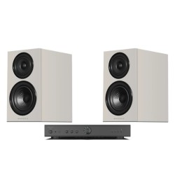 Pack Rotel A8 negro con altavoces Wharfedale Diamond 12.1i grises