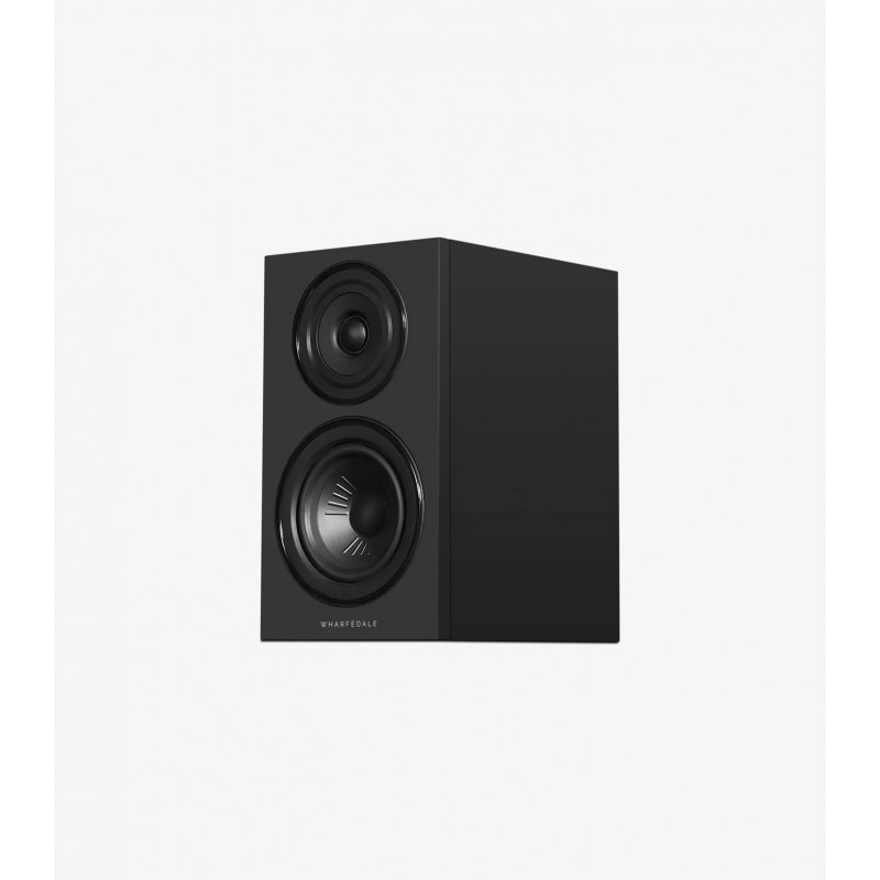 Wharfedale Diamond 12.1i en negro vista de tres cuartos sin rejilla