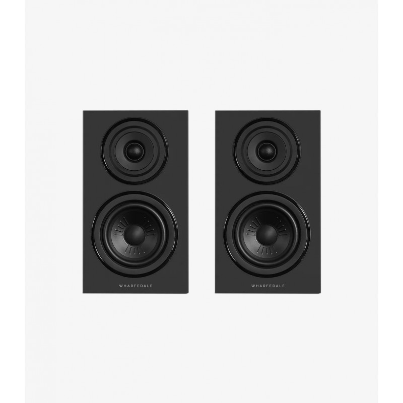 Pareja Wharfedale Diamond 12.1i en negro frontal sin rejilla