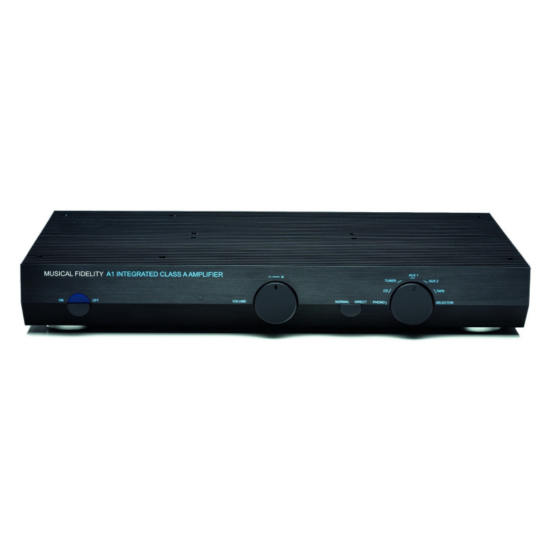 Musical Fidelity A1, vista frontal en negro
