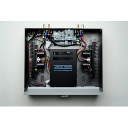Musical Fidelity M5xi, por dentro, con el transformador encapsulado