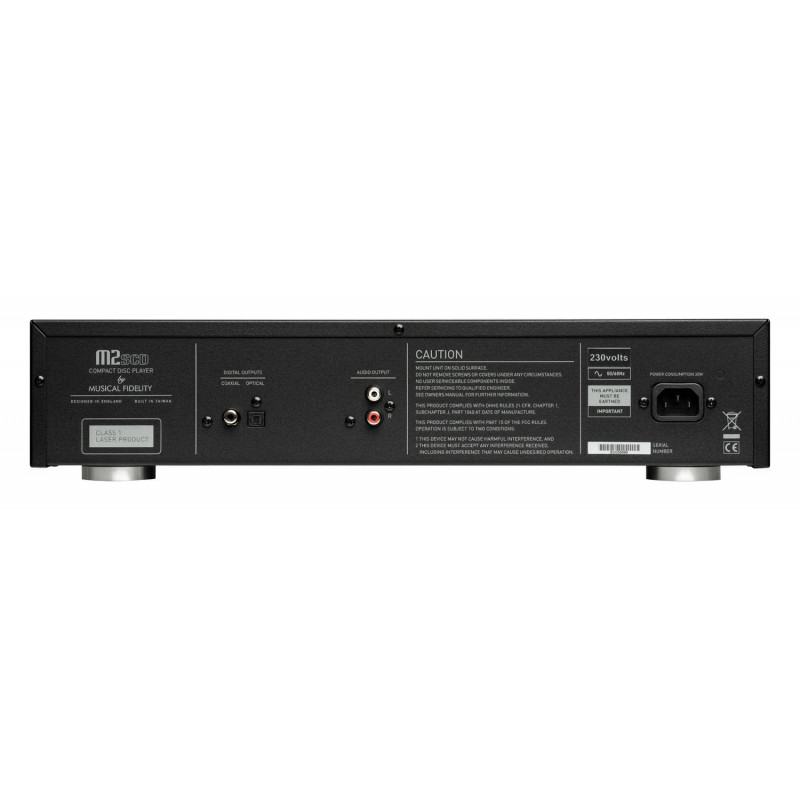 Musical Fidelity M2S cd, panel trasero con salidas RCA, coaxial y óptica