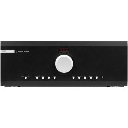 Musical Fidelity M8s PRE, vista frontal en negro, con el indicador de volumen