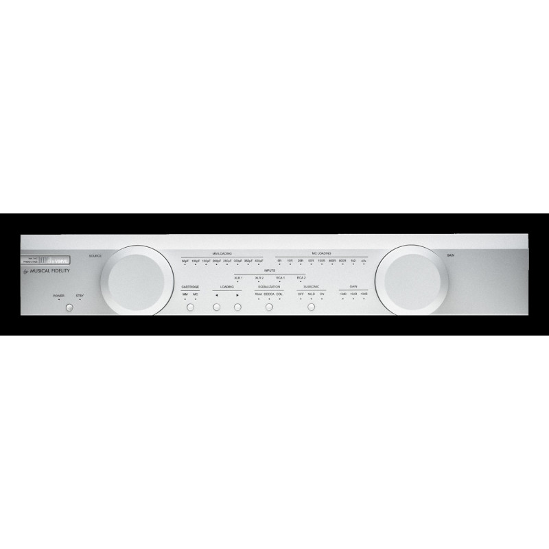 Musical Fidelity M8x Vinyl, vista frontal en plata