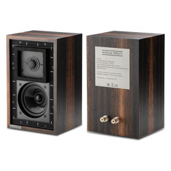 Musical Fidelity LS3/5A, vista frontal y trasera con los bornes