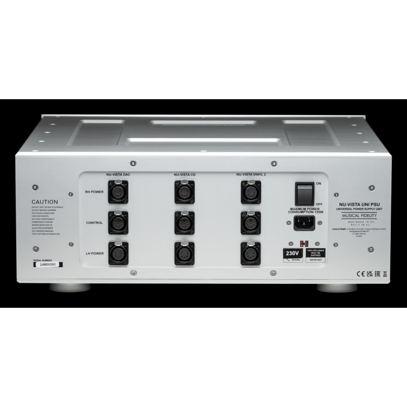 Musical Fidelity Nu-Vista Uni PSU, salidas traseras para DAC, CD y Vinyl 2, plata