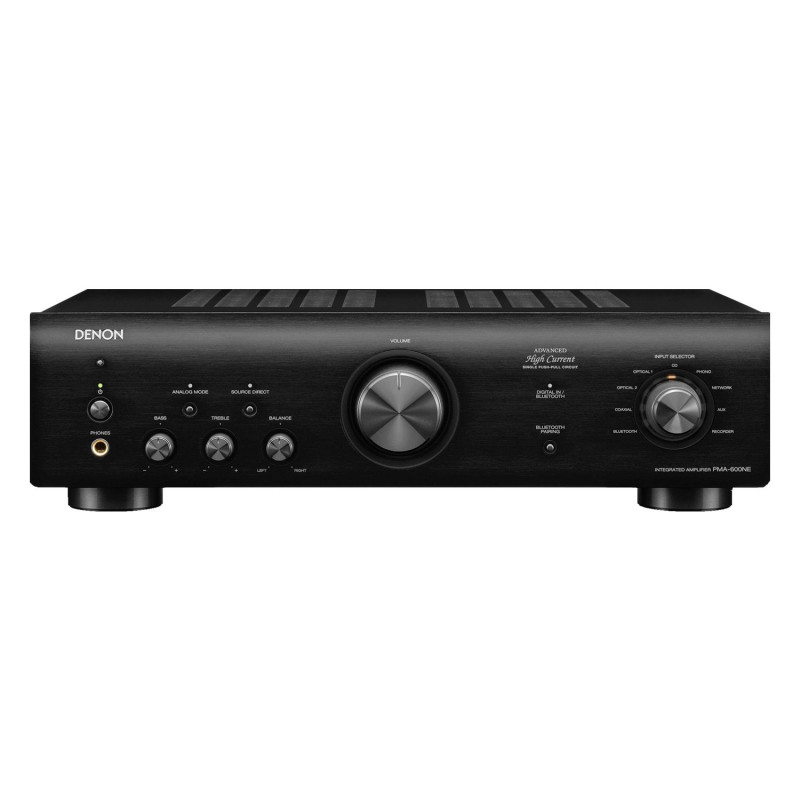 Denon PMA-600NE, vista frontal en negro