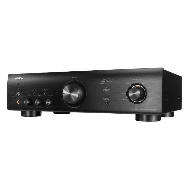 Denon PMA-600NE, vista en ángulo desde la izquierda en negro