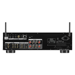 Denon PMA-900HNE, panel trasero con antenas, entradas digitales, red, USB y phono