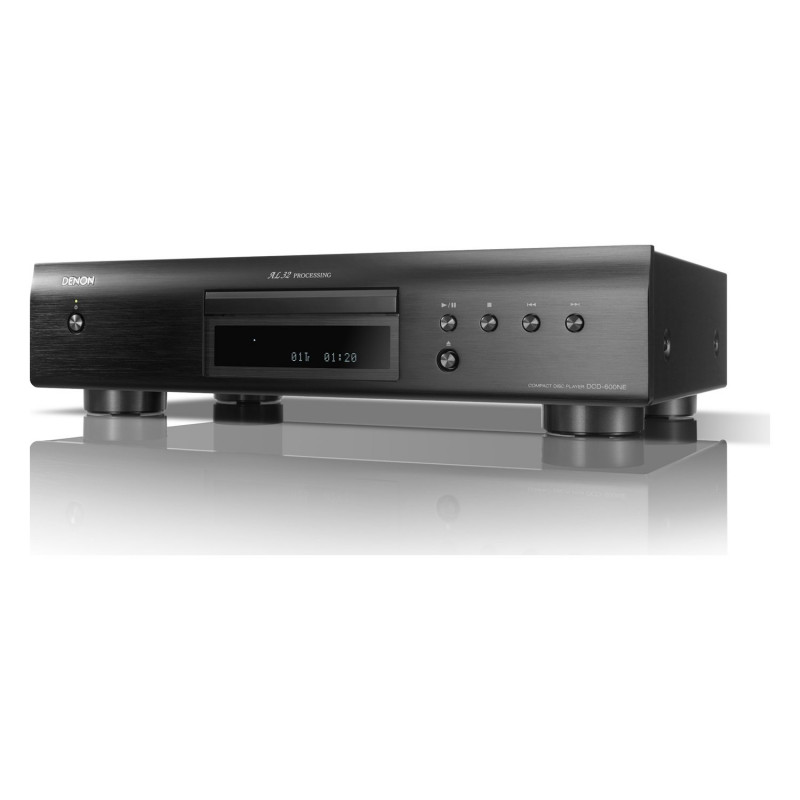 Denon DCD-600NE, vista en ángulo desde la izquierda en negro