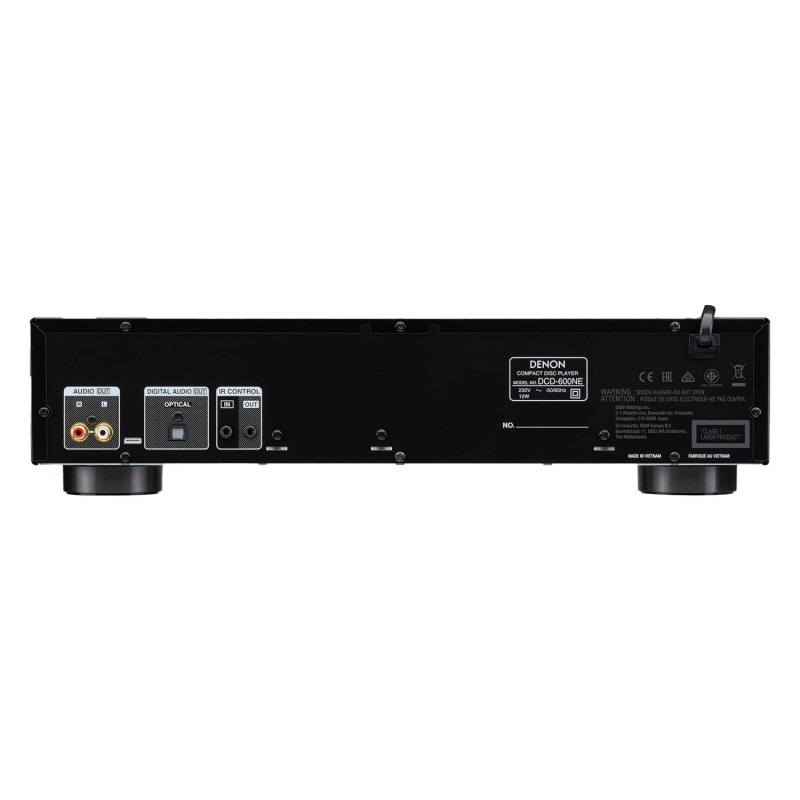 Denon DCD-600NE, panel trasero con salida RCA y óptica