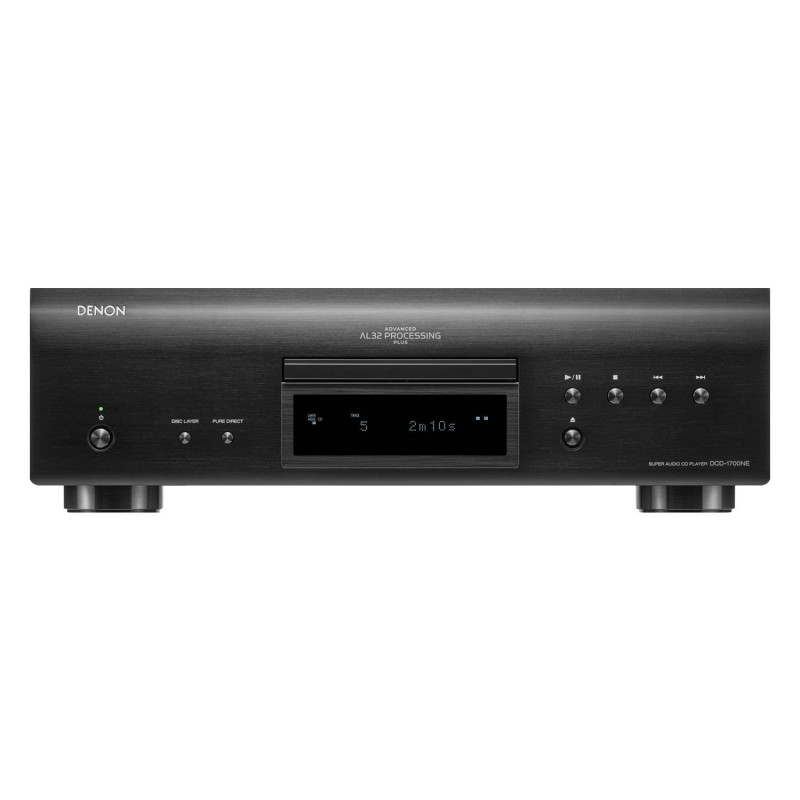 Denon DCD-1700NE, vista frontal en negro