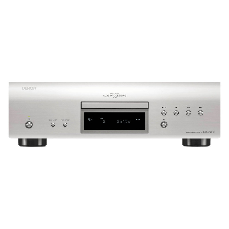 Denon DCD-1700NE, vista frontal en plata