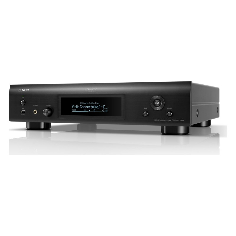 Denon DNP-2000NE, vista en ángulo desde la izquierda en negro