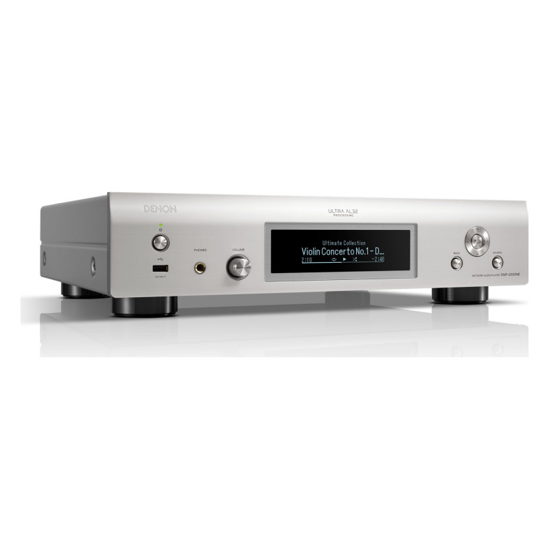 Denon DNP-2000NE, vista en ángulo en plata
