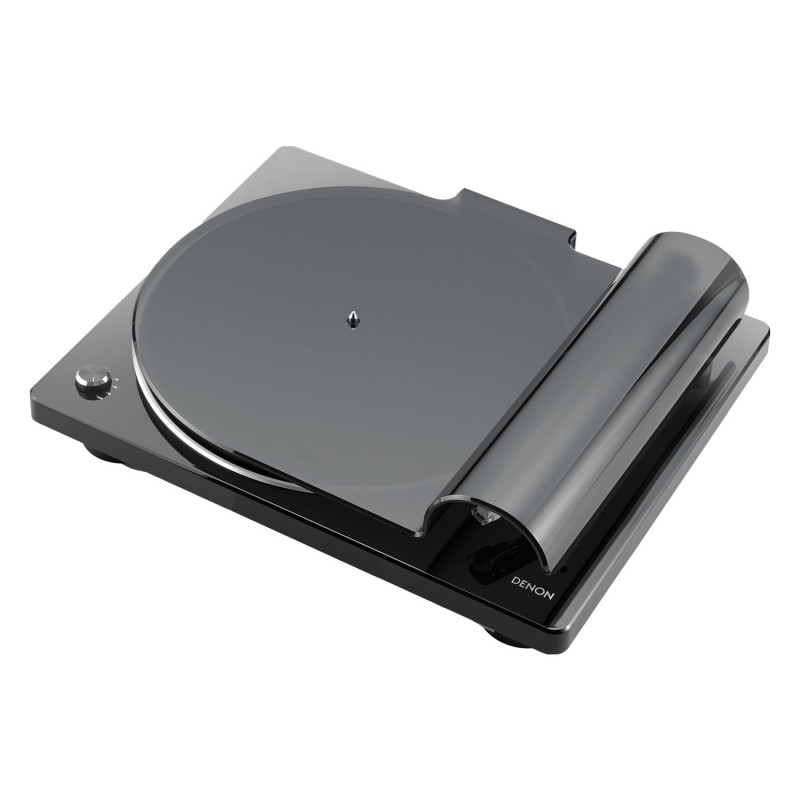 Denon DP-400, en negro con la tapa puesta
