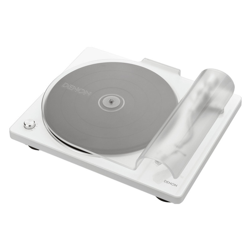 Denon DP-400, en blanco con la tapa puesta