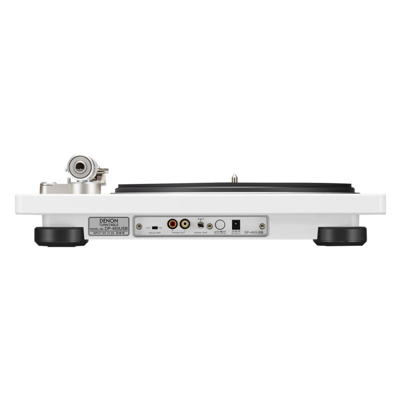 Denon DP-450USB, panel trasero en blanco