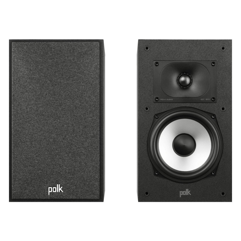 Polk Monitor XT20, pareja de frente, una con rejilla y otra sin ella