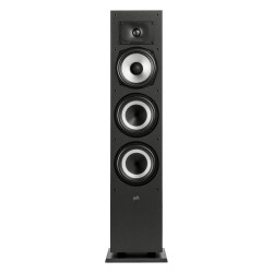 Polk Monitor XT60, columna de frente sin rejilla, con el woofer y los dos radiadores pasivos
