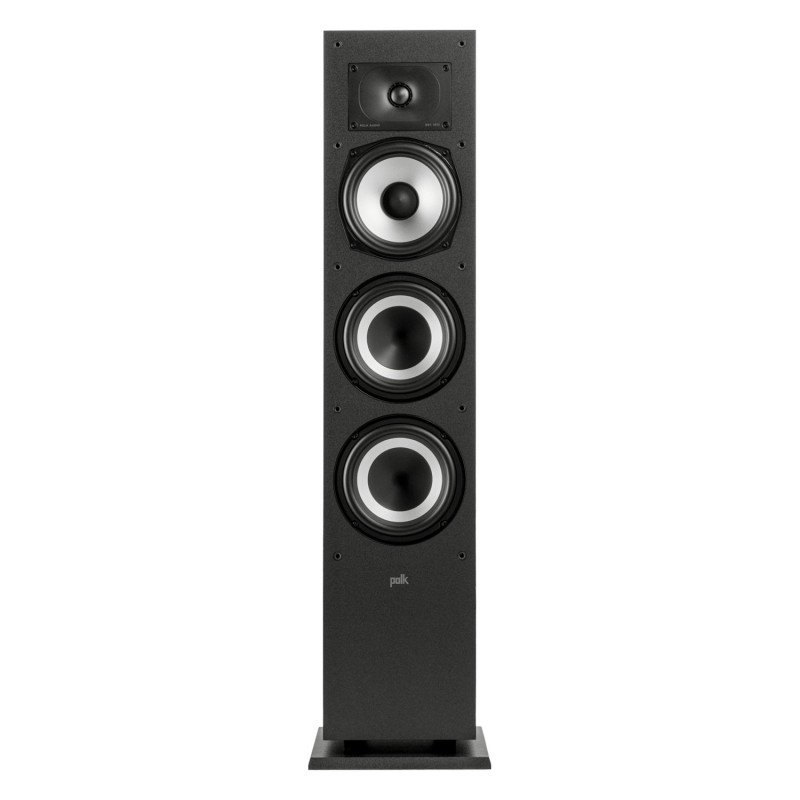 Polk Monitor XT60, columna de frente sin rejilla, con el woofer y los dos radiadores pasivos