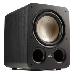 Polk Signature Elite ES10, en ángulo sin rejilla, con el woofer y los dos puertos