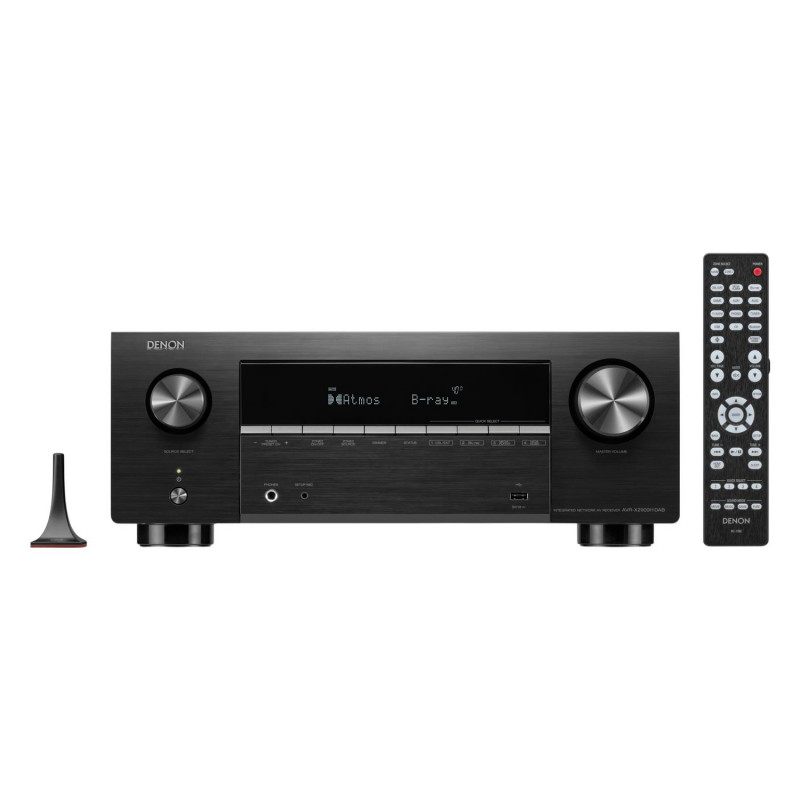 Denon AVR-X2900H DAB, con el mando retroiluminado RC-1262 y el micrófono Audyssey