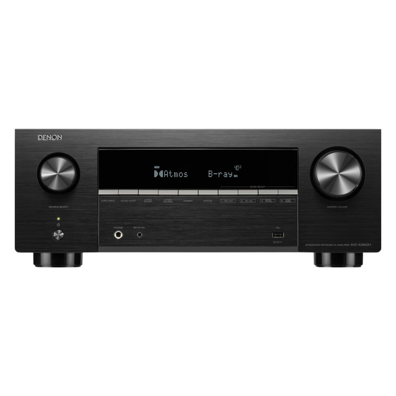 Denon AVC-X3900H, vista frontal en negro