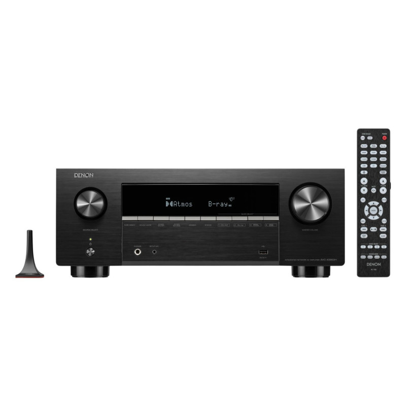 Denon AVC-X3900H, con el mando RC-1262 y el micrófono de calibración