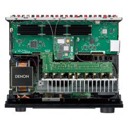 Denon AVC-X4800H, por dentro, vista superior, chasis negro
