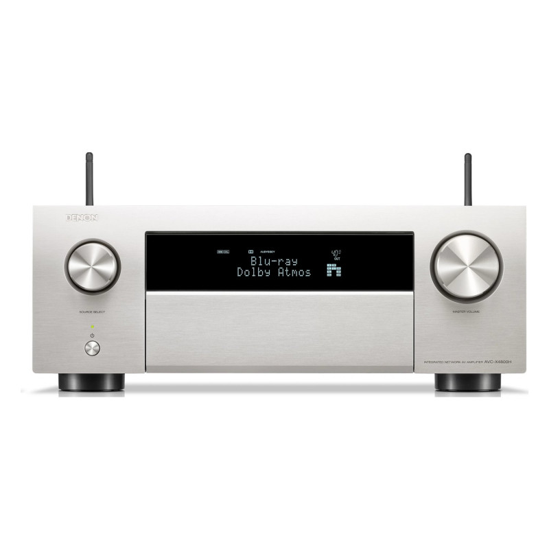 Denon AVC-X4800H, vista frontal en plata