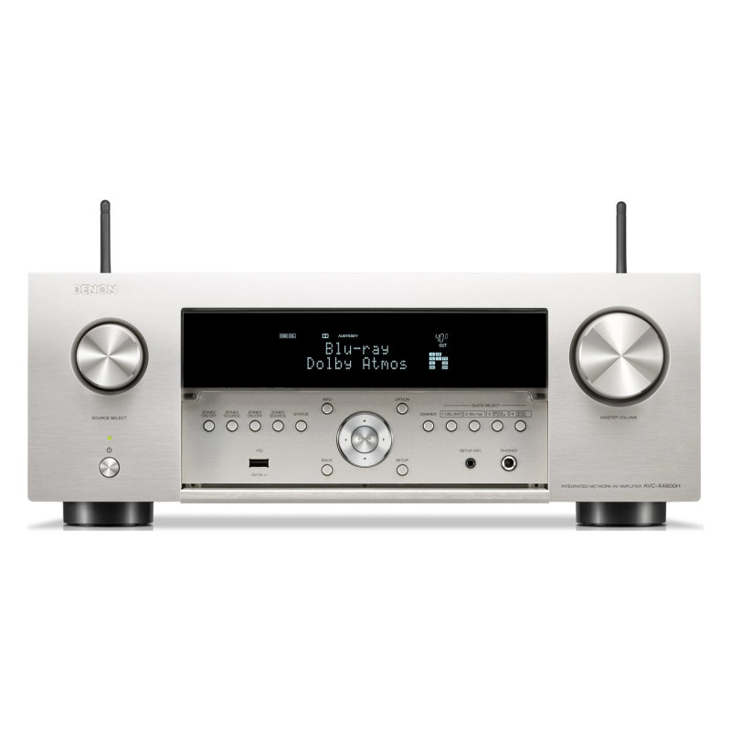 Denon AVC-X4800H, frontal en plata con la tapa abierta