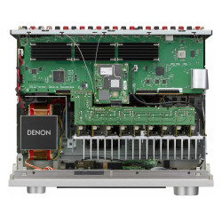Denon AVC-X4800H, por dentro, vista superior, chasis plata