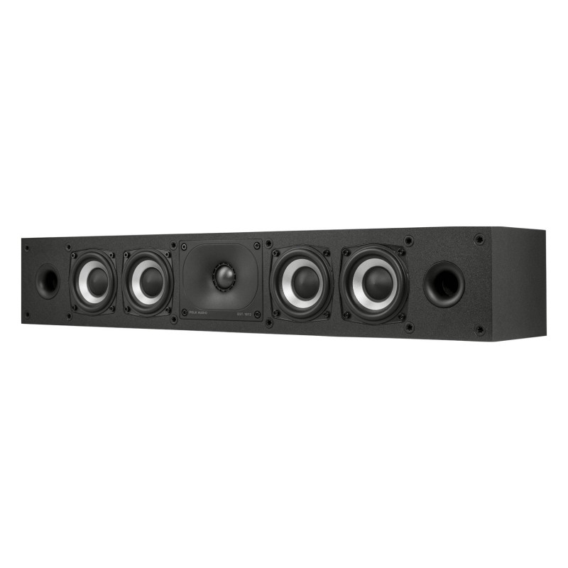 Polk Monitor XT35, vista en ángulo sin rejilla en negro