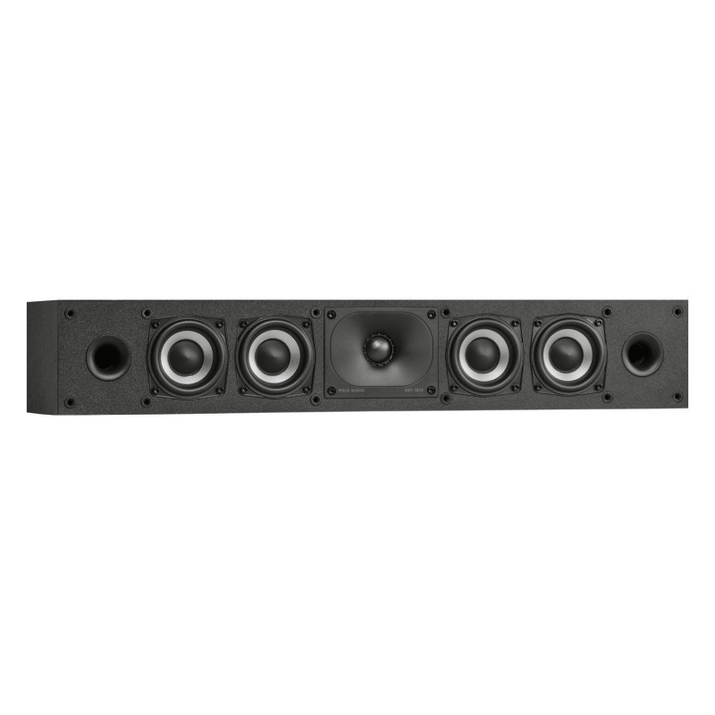 Polk Monitor XT35, vista frontal sin rejilla con los dos puertos frontales