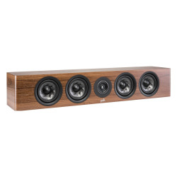 Polk Reserve R350, vista en ángulo en nogal