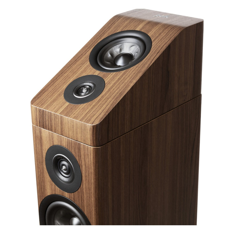 Polk Reserve R900, módulo encima de una columna Reserve en nogal