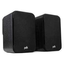 Polk Signature Elite ES10, pareja en ángulo con rejilla en negro