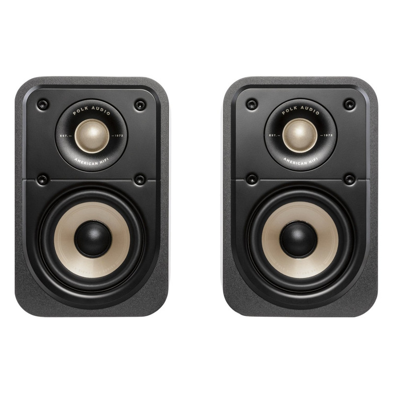 Polk Signature Elite ES10, pareja de frente sin rejilla en negro