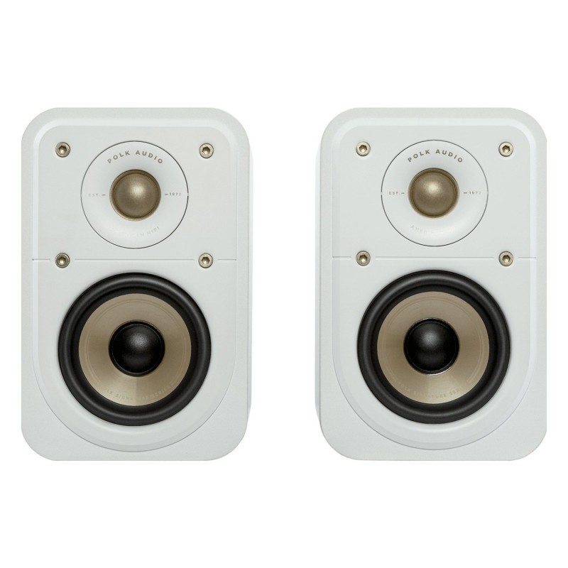 Polk Signature Elite ES10, pareja de frente sin rejilla en blanco