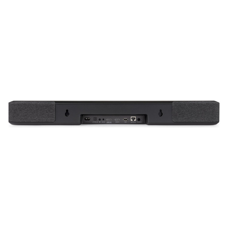 Denon Home Sound Bar 550, parte trasera con los orificios para colgarla en la pared